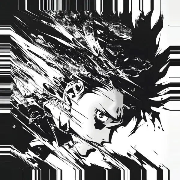 Tableau Anime Dessin Manga Noir et Blanc - Univers Noir et Blanc - #tag1# - #tag2# - #tag3#