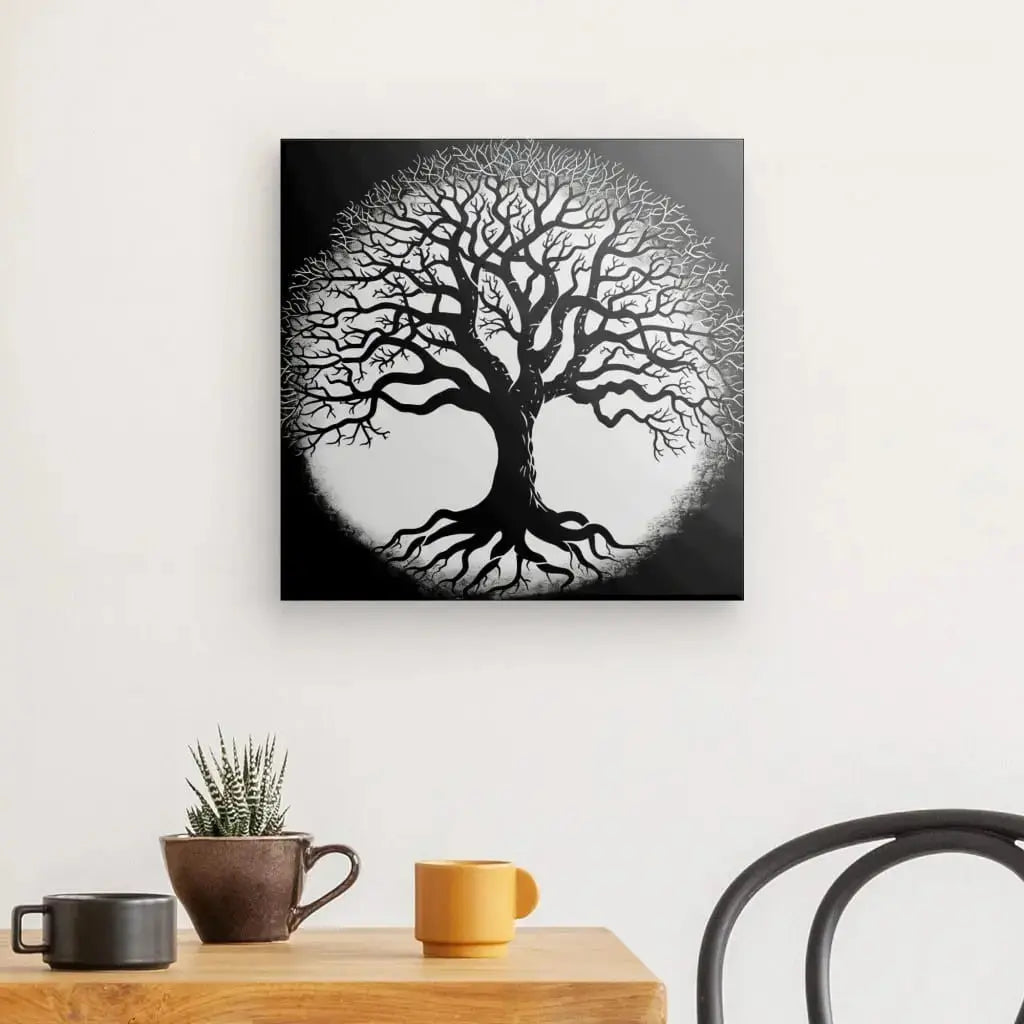 Tableau Arbre de Vie Symbole Noir et Blanc - Univers Noir et Blanc - #tag1# - #tag2# - #tag3#