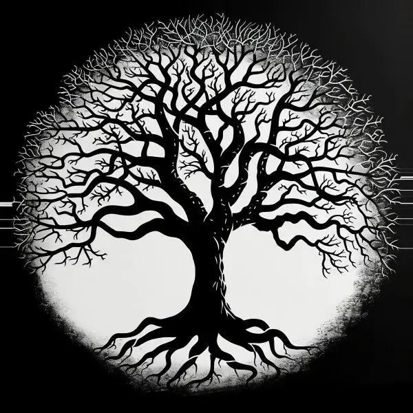 Tableau Arbre de Vie Symbole Noir et Blanc - Univers Noir et Blanc - #tag1# - #tag2# - #tag3#