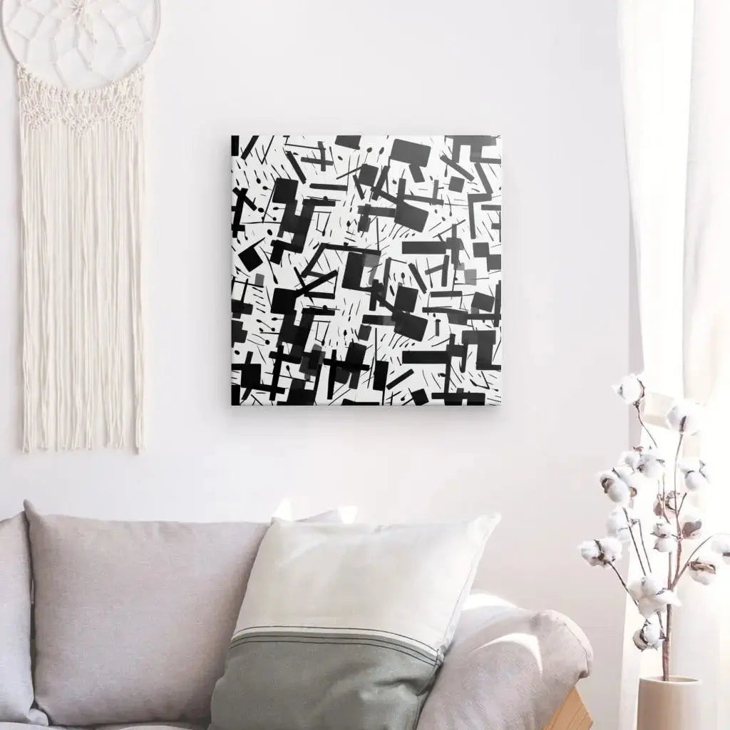 Tableau Art Abstrait Confettis Noir et Blanc - Univers Noir et Blanc - #tag1# - #tag2# - #tag3#