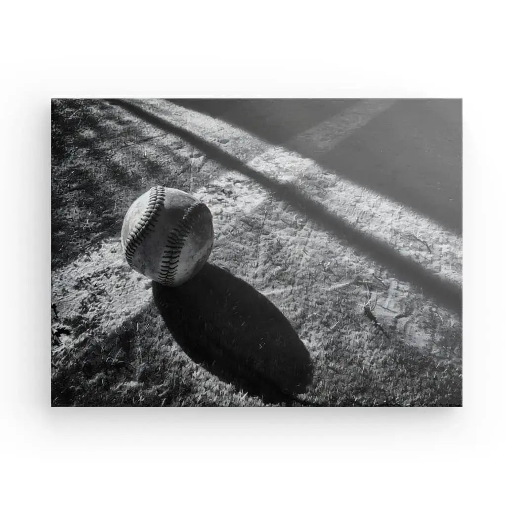 Tableau Balle Baseball Terrain Noir et Blanc - Univers Noir et Blanc - #tag1# - #tag2# - #tag3#