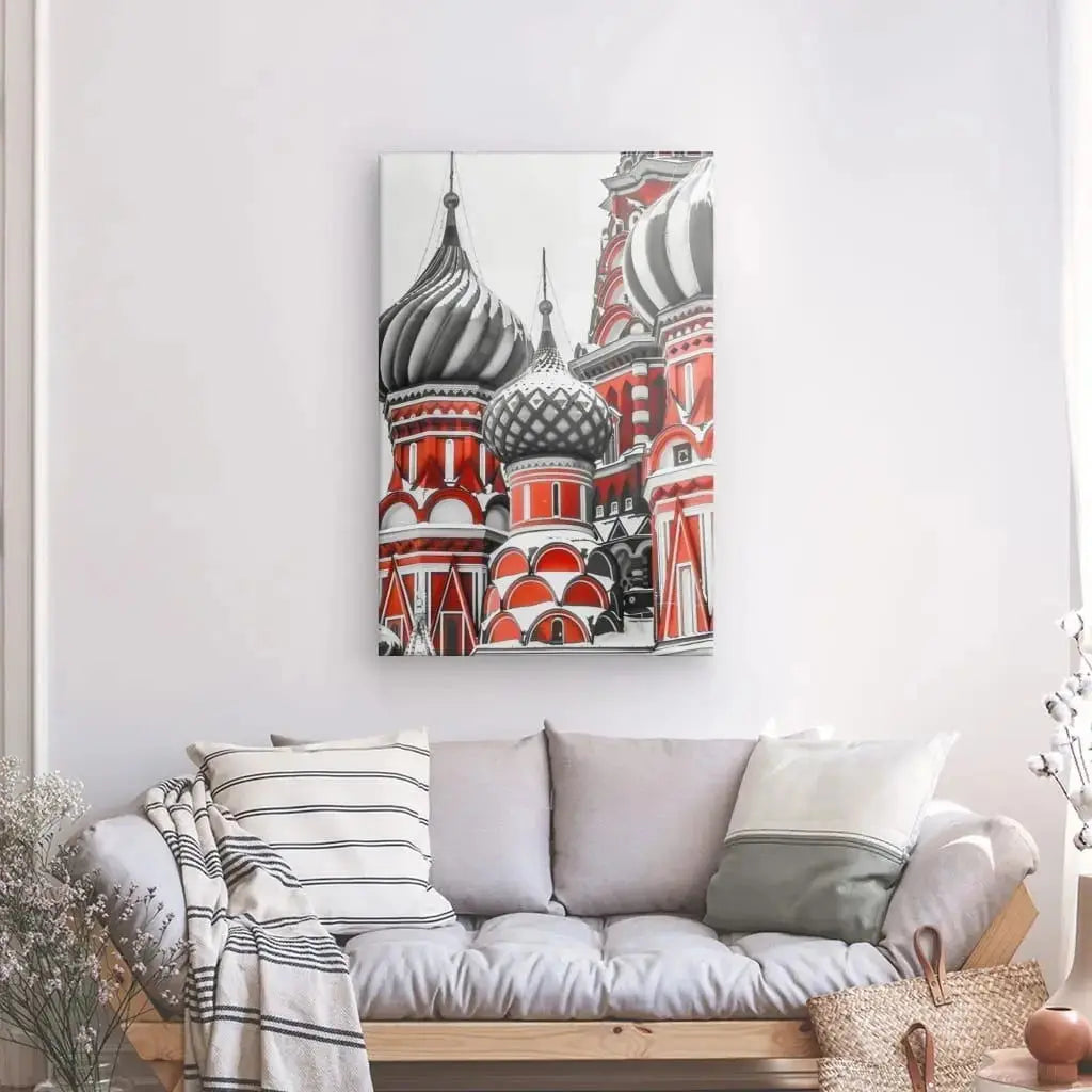 Tableau Basilique Rouge Noir et Blanc - Univers Noir et Blanc - #tag1# - #tag2# - #tag3#