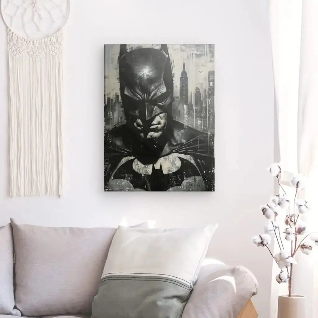 Tableau Batman Peinture Noir et Blanc - Univers Noir et Blanc - #tag1# - #tag2# - #tag3#