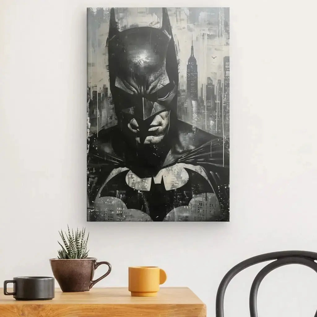 Tableau Batman Peinture Noir et Blanc - Univers Noir et Blanc - #tag1# - #tag2# - #tag3#