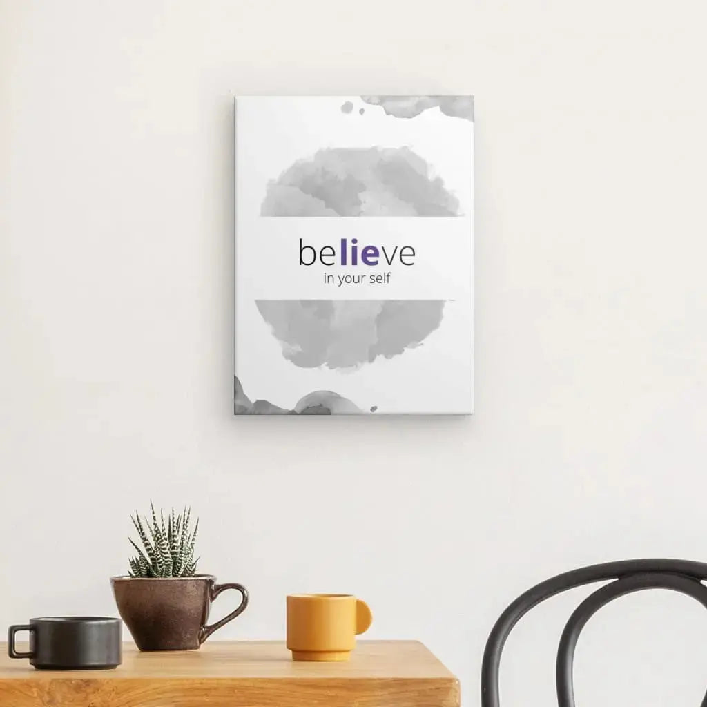 Tableau "Believe" Noir Blanc et Violet - Univers Noir et Blanc - #tag1# - #tag2# - #tag3#