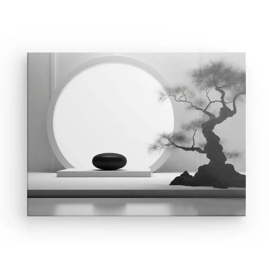 Tableau Bonsai Relaxation Zen Noir et Blanc - Univers Noir et Blanc - #tag1# - #tag2# - #tag3#