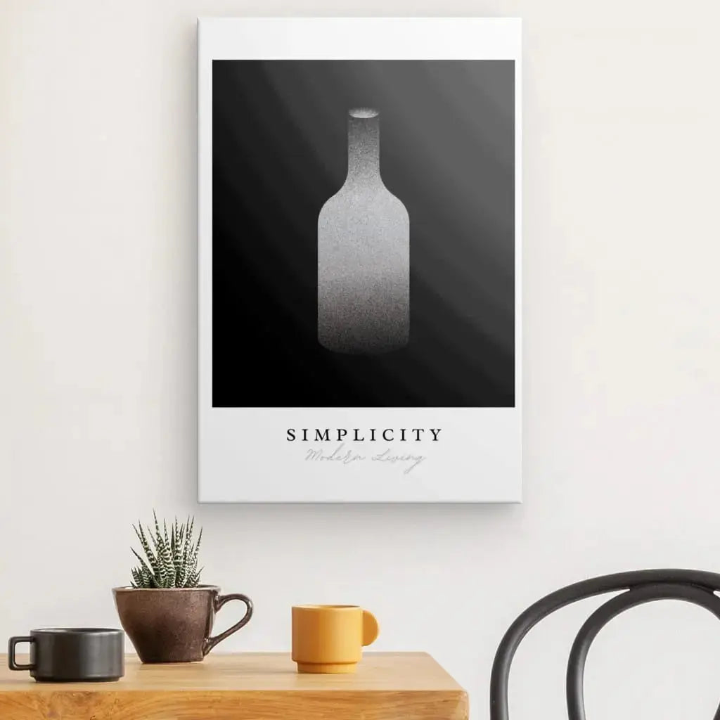 Tableau Bouteille Design "Simplicity" Noir et Blanc - Univers Noir et Blanc - #tag1# - #tag2# - #tag3#