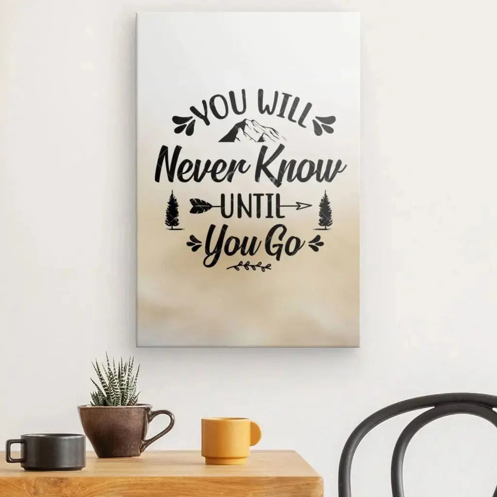 Tableau Citation "Never know" Noir Blanc Beige - Univers Noir et Blanc - #tag1# - #tag2# - #tag3#