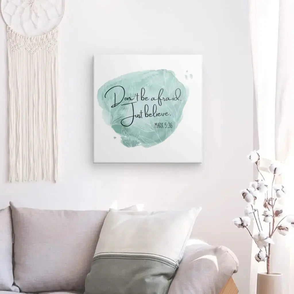 Tableau "Don't be afraid, just believe" Noir Blanc Touche Verte - Univers Noir et Blanc - #tag1# - #tag2# - #tag3#