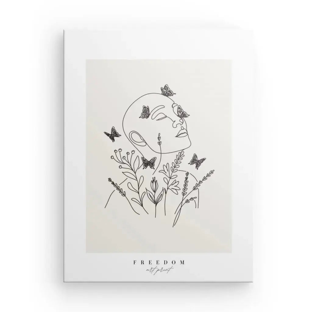 Tableau "Freedom" Beige Noir et Blanc - Univers Noir et Blanc - #tag1# - #tag2# - #tag3#