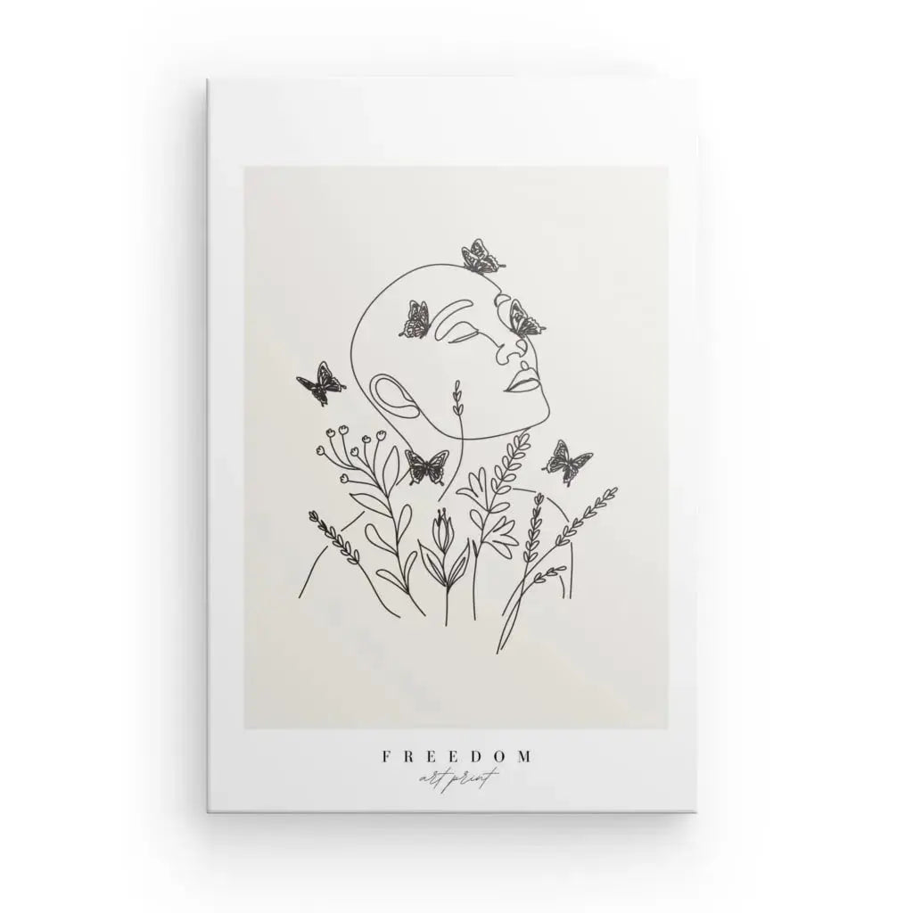 Tableau "Freedom" Beige Noir et Blanc - Univers Noir et Blanc - #tag1# - #tag2# - #tag3#