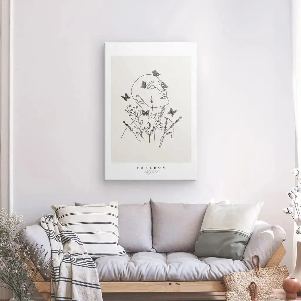 Tableau "Freedom" Beige Noir et Blanc - Univers Noir et Blanc - #tag1# - #tag2# - #tag3#