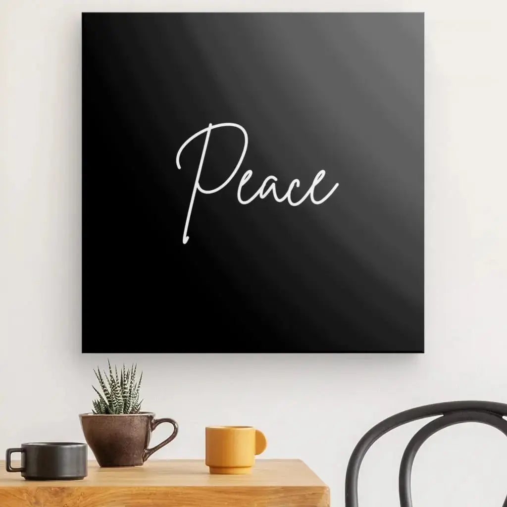 Tableau "Peace" Minimaliste Noir et Blanc - Univers Noir et Blanc - #tag1# - #tag2# - #tag3#