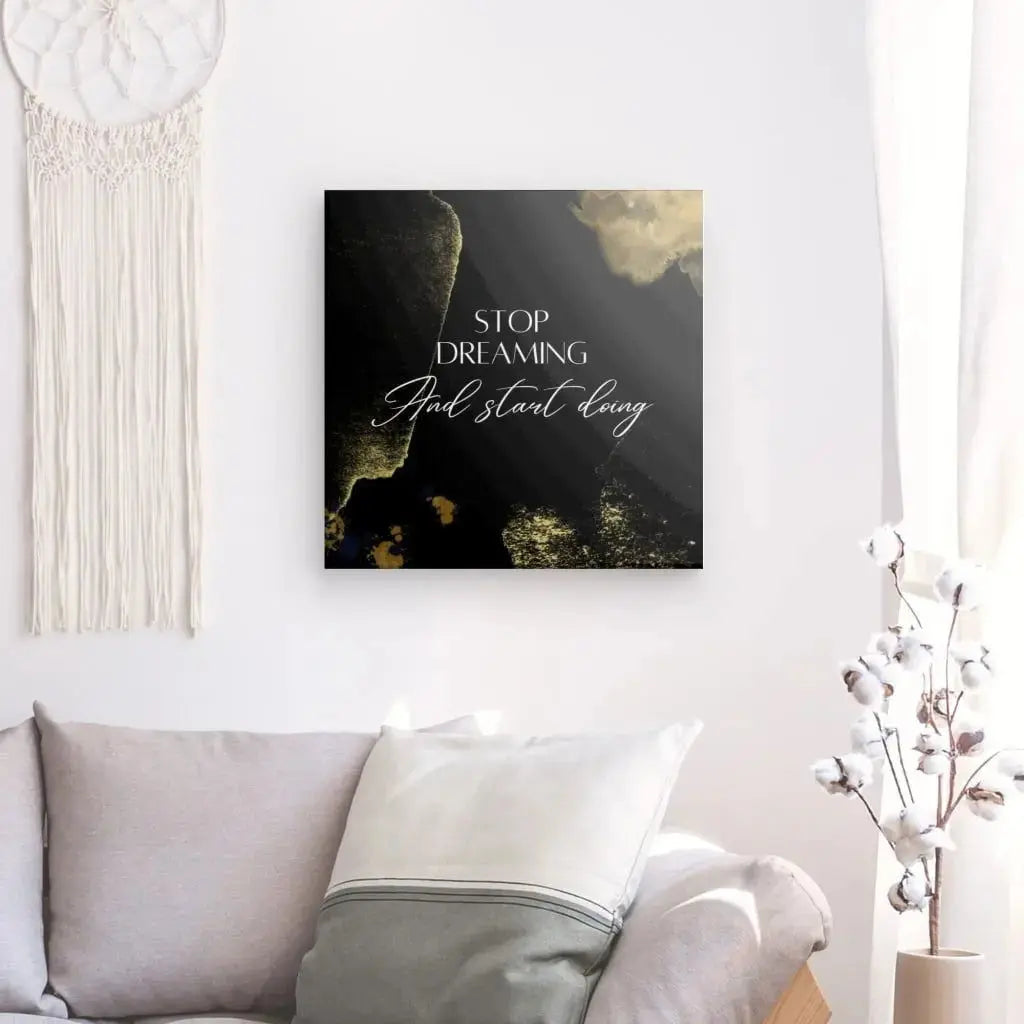 Tableau "Stop Dreaming" Design Noir Blanc et Doré - Univers Noir et Blanc - #tag1# - #tag2# - #tag3#