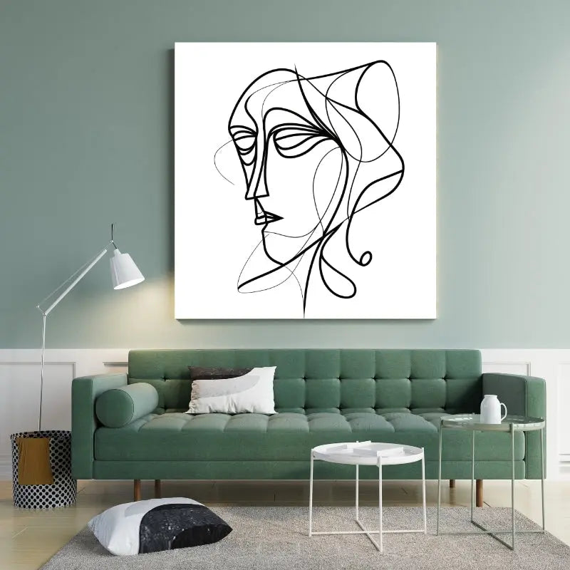 Dessin en noir et blanc d’un visage abstrait se fondant dans des volutes de fumée, combinant mystère, modernité et expression artistique.