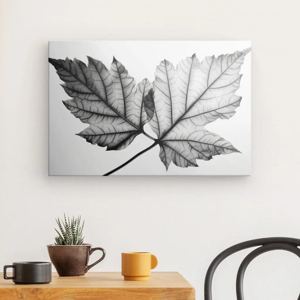 Tableau Feuille Arbre Végétaux Nature Noir et Blanc - #tag1# - #tag2#