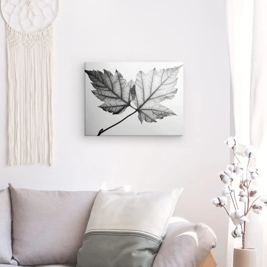 Tableau Feuille Arbre Végétaux Nature Noir et Blanc - #tag1# - #tag2#