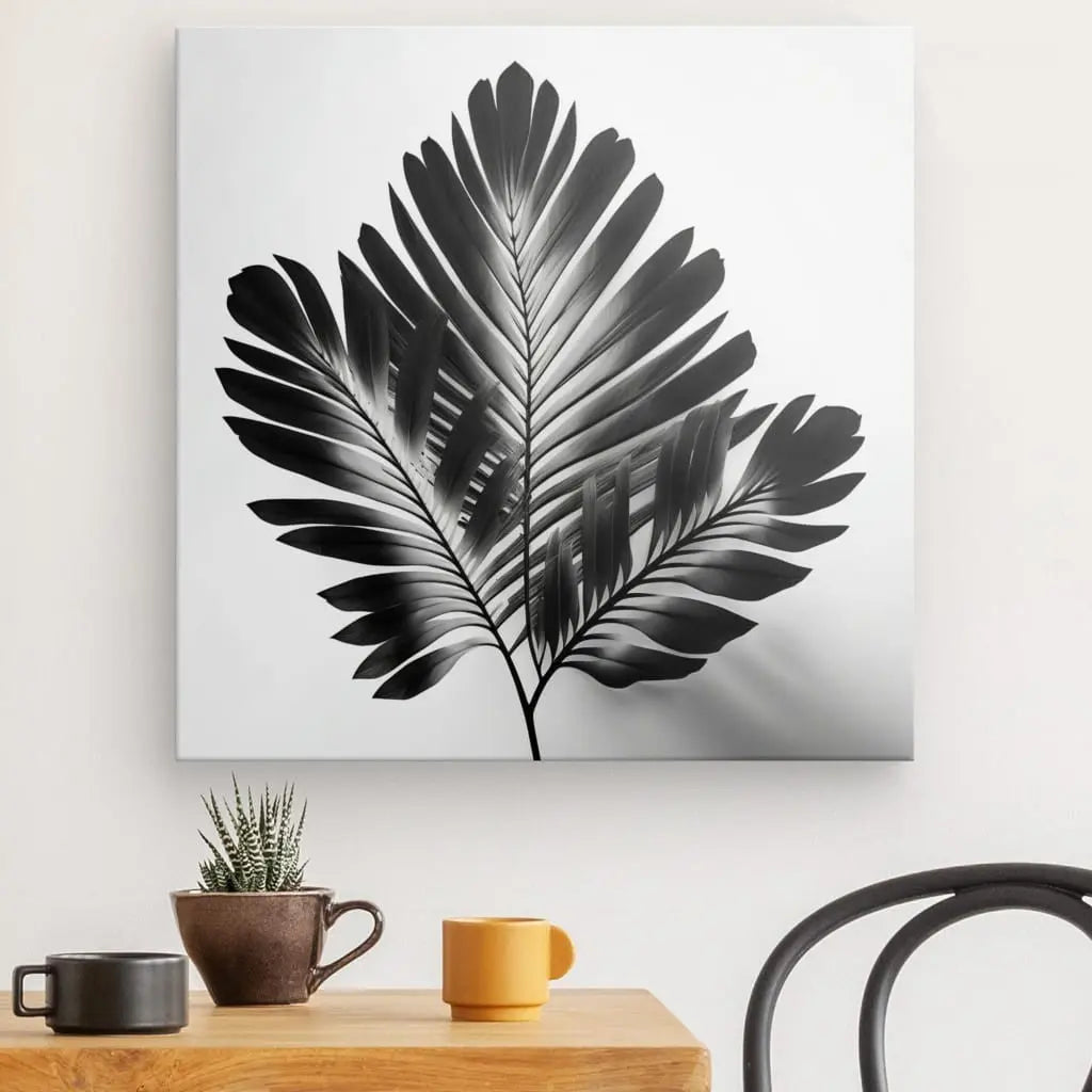 Tableau Végétaux Feuille d'Arbre Tige Plante Noir et Blanc - #tag1# - #tag2#