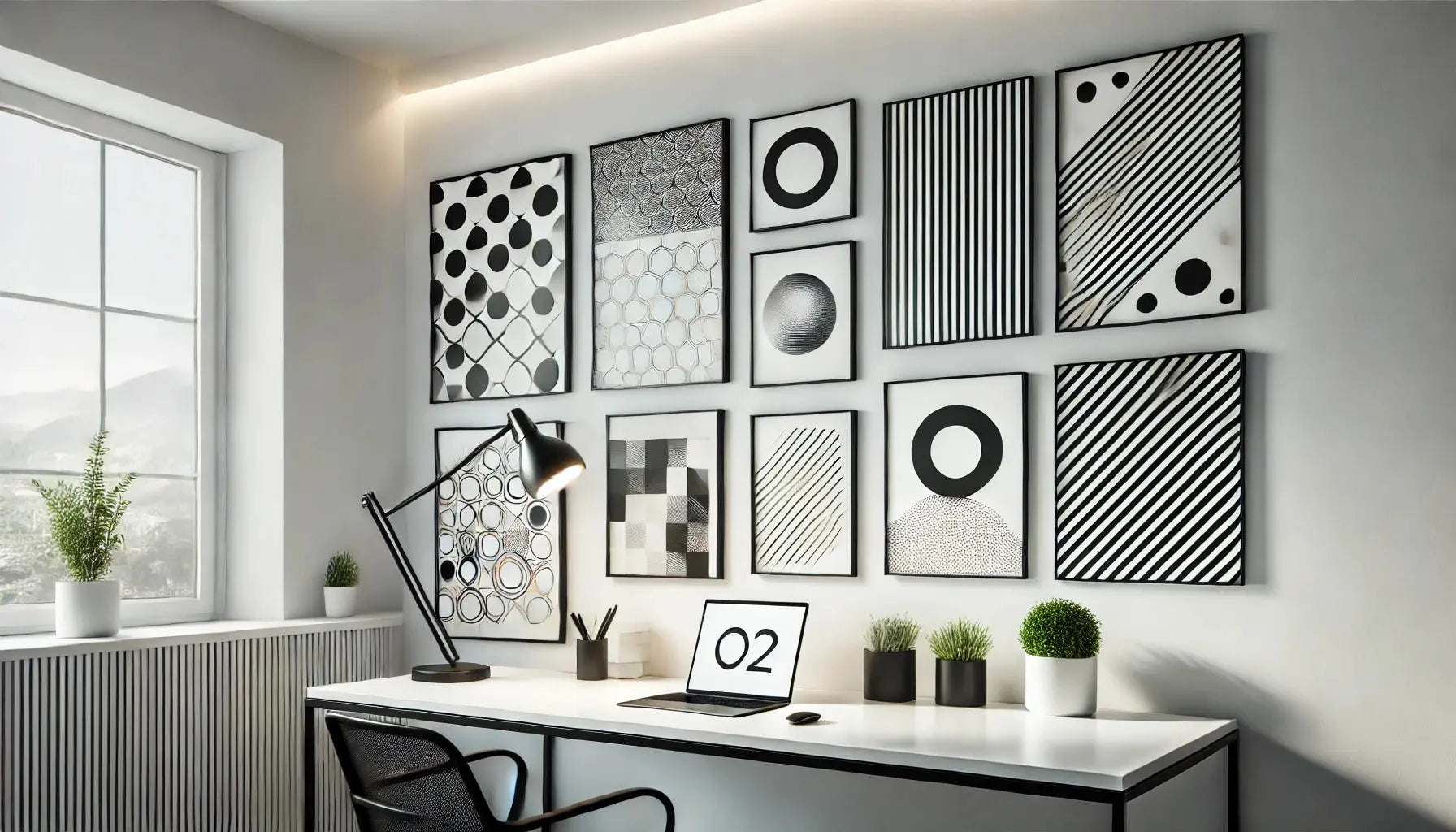 Tableau noir et blanc bureau - inspiration décoration par pièce