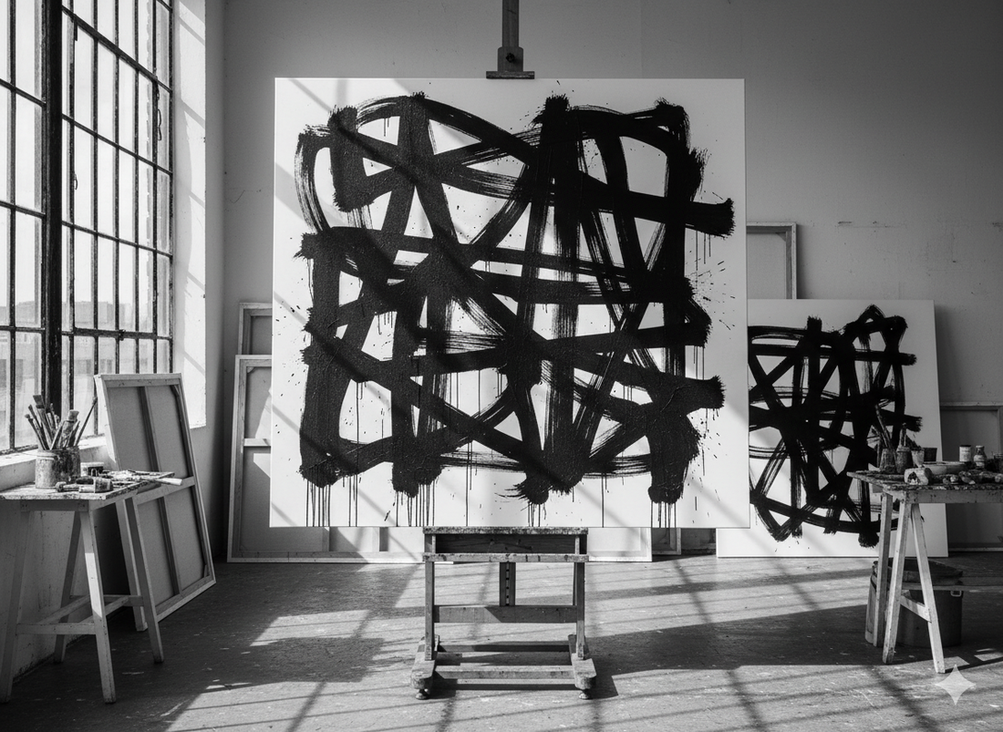 Franz Kline et l'expressionnisme abstrait : la force du geste noir et blanc