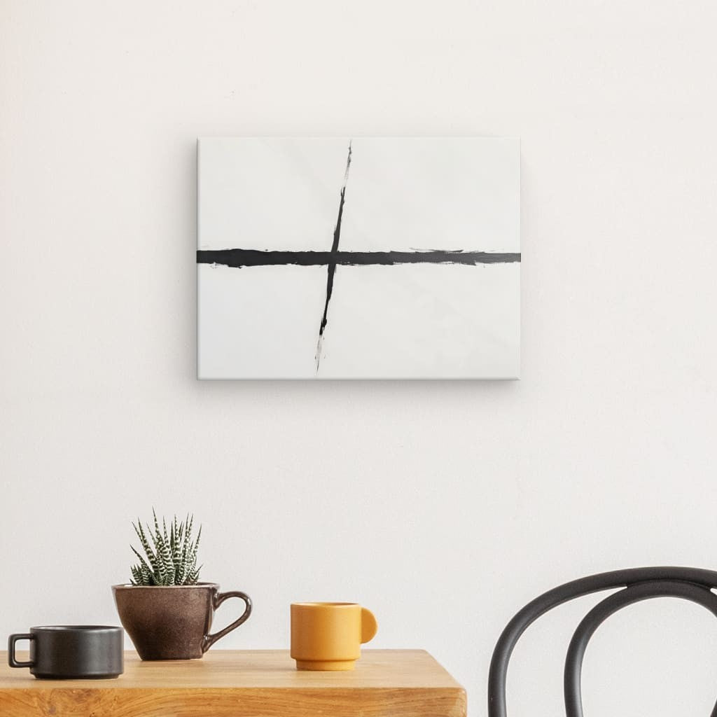 Tableau moderne design minimaliste traits noirs Univers Noir et Blanc 