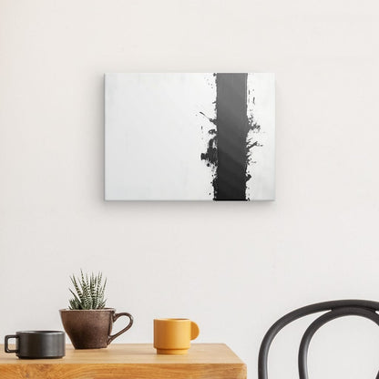 Tableau peinture moderne bandeau noir fond blanc Univers Noir et Blanc 