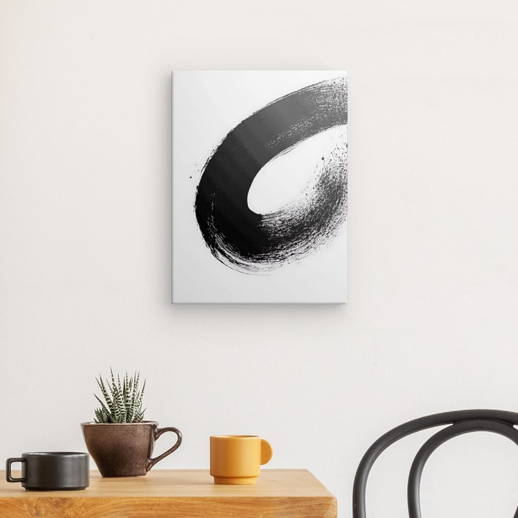 Tableau cercle noir minimaliste Univers Noir et Blanc 