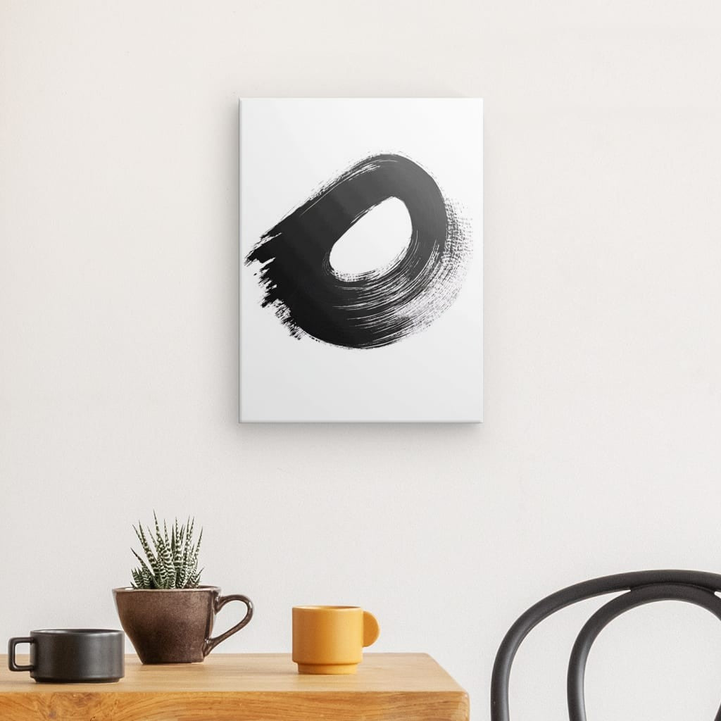 Tableau peinture abstraite brosse minimaliste Univers Noir et Blanc 