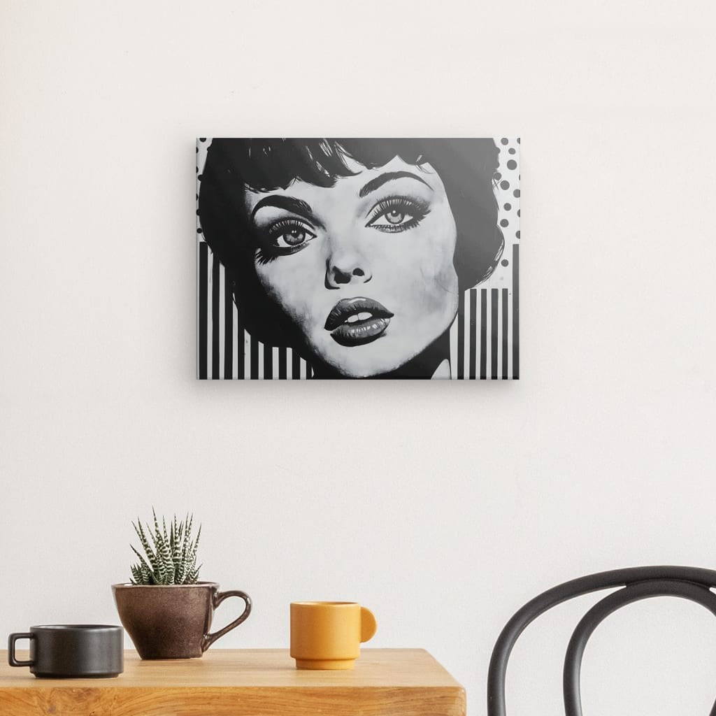 Portrait femme pop art années 50 Univers Noir et Blanc 