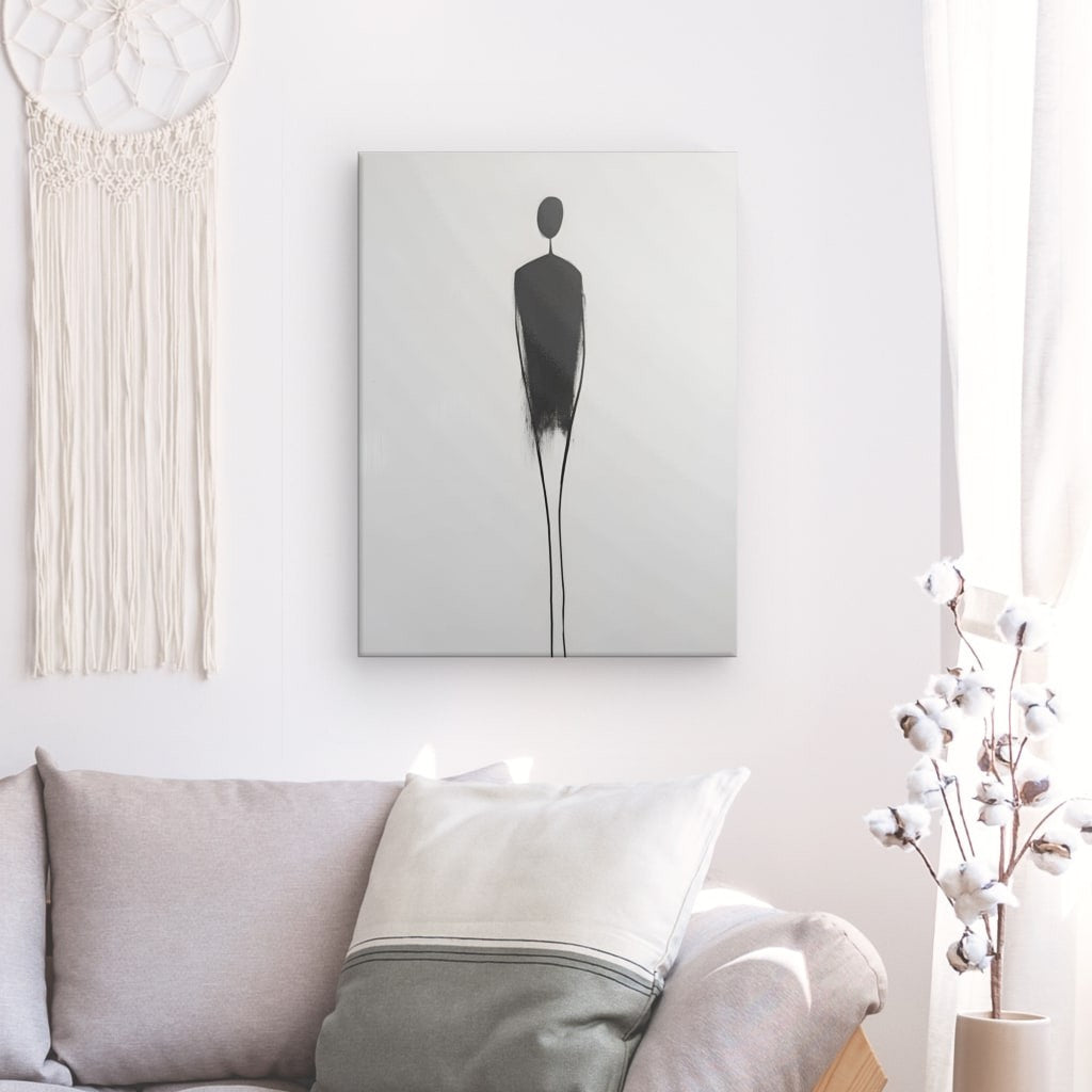 Tableau silhouette moderne personnage minimaliste Univers Noir et Blanc 