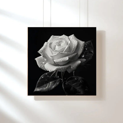 Tableau Rose Nature Morte Fleur Noir et Blanc 1