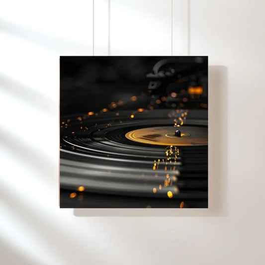 Tableau Vinyle Musique Noir et Doré 1