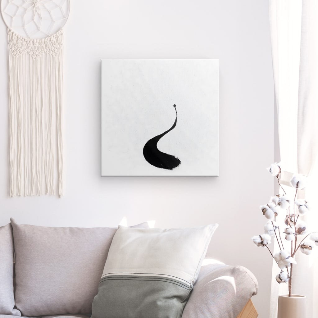 Tableau apostrophe peinture fond blanc Univers Noir et Blanc 