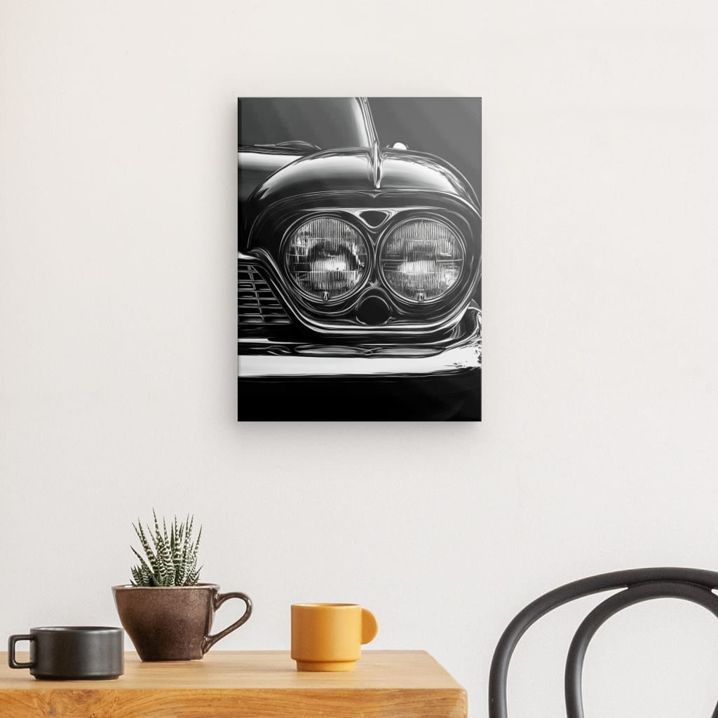 Tableau voiture collection gros plan noir et blanc Univers Noir et Blanc 
