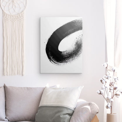 Tableau cercle noir minimaliste Univers Noir et Blanc 