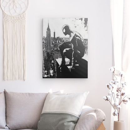 Tableau Design Spiderman Buildings Noir et Blanc Univers Noir et Blanc 