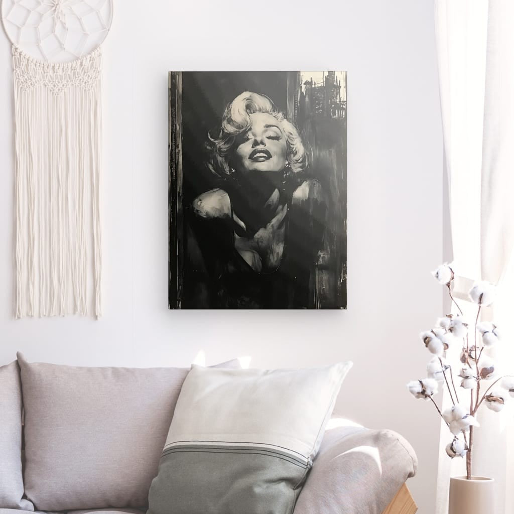 Portrait Marylin peinture sépia Univers Noir et Blanc 