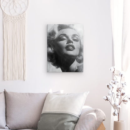 Poster Affiche portrait Marilyn Monroe vintage noir et blanc