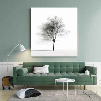 Tableau Arbre Minimaliste Nature Originale Noir et Blanc 1