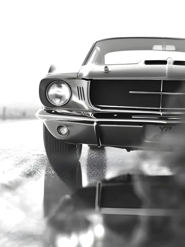 Tableau Voiture Ancienne Noir et Blanc Mustang - #tag1# - #tag2# 