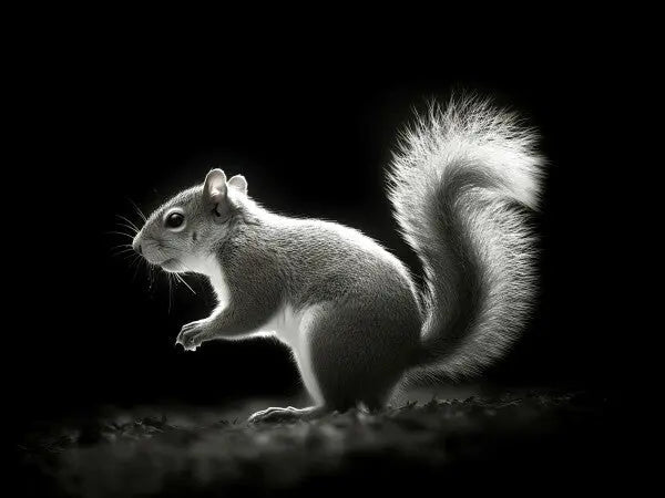 Tableau Ecureuil Portrait Animal Noir et Blanc - #tag1# - #tag2# 