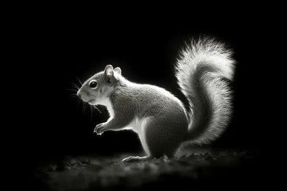 Tableau Ecureuil Portrait Animal Noir et Blanc - #tag1# - #tag2# 