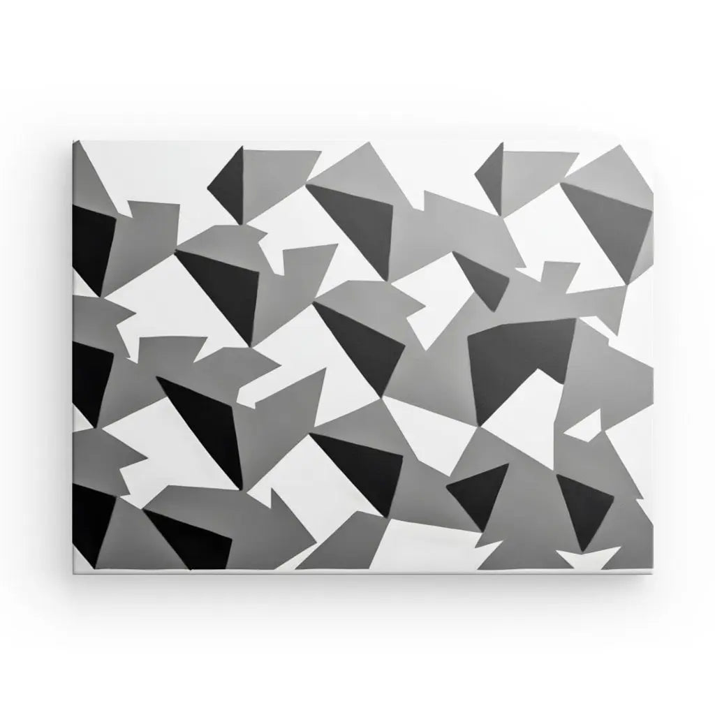 Tableau Formes Géométriques Noir et Blanc Art Abstrait Minimaliste Triangles Modernes - #tag1# - #tag2# 