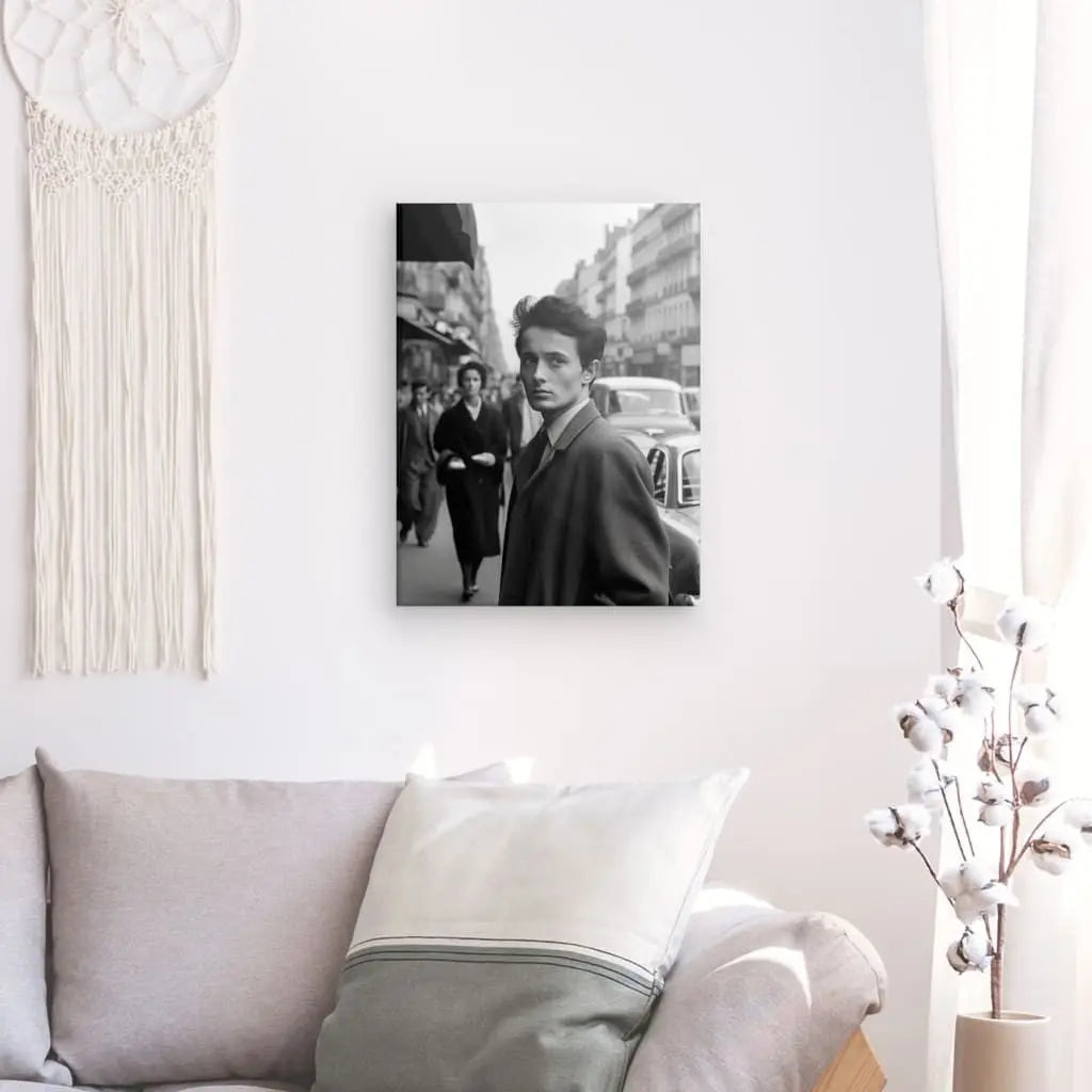 Tableau Portrait Homme Années 1950 Rue New York Noir et Blanc - #tag1# - #tag2# 