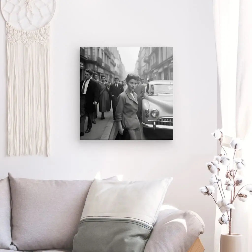 Tableau Portrait Femme Photo Vintage New York Noir et Blanc - #tag1# - #tag2# 