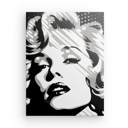 Tableau Portrait Marilyn Pop Art Toile Noir et Blanc - #tag1# - #tag2# 