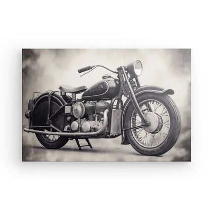 Tableau Moto Vintage Moteur Rétro Style Harley Noir et Blanc - #tag1# - #tag2# 