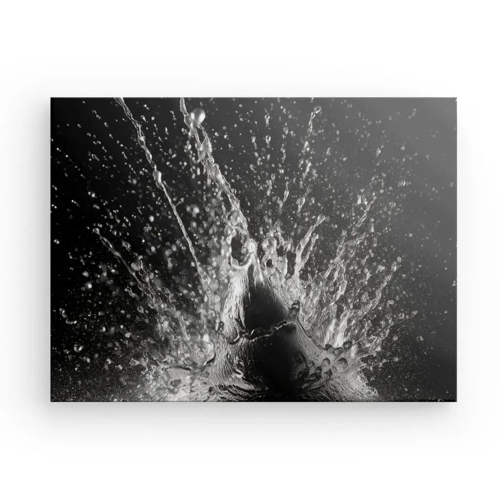 Tableau Goutte D'Eau Eclaboussure Design Moderne Noir et Blanc - #tag1# - #tag2# 