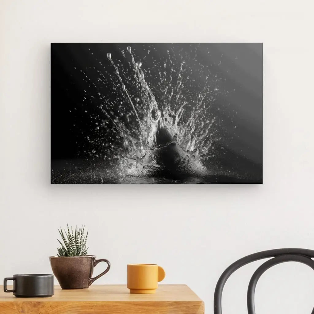 Tableau Goutte D'Eau Eclaboussure Design Moderne Noir et Blanc - #tag1# - #tag2# 