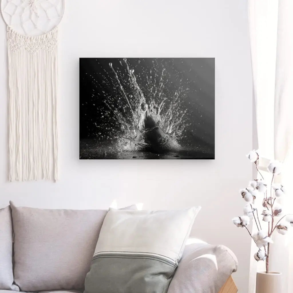 Tableau Goutte D'Eau Eclaboussure Design Moderne Noir et Blanc - #tag1# - #tag2# 